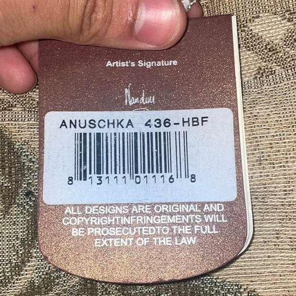 Butterfly bag hand painted Anuschka purse bohemian travel messenger bag - Picture 15 of 16